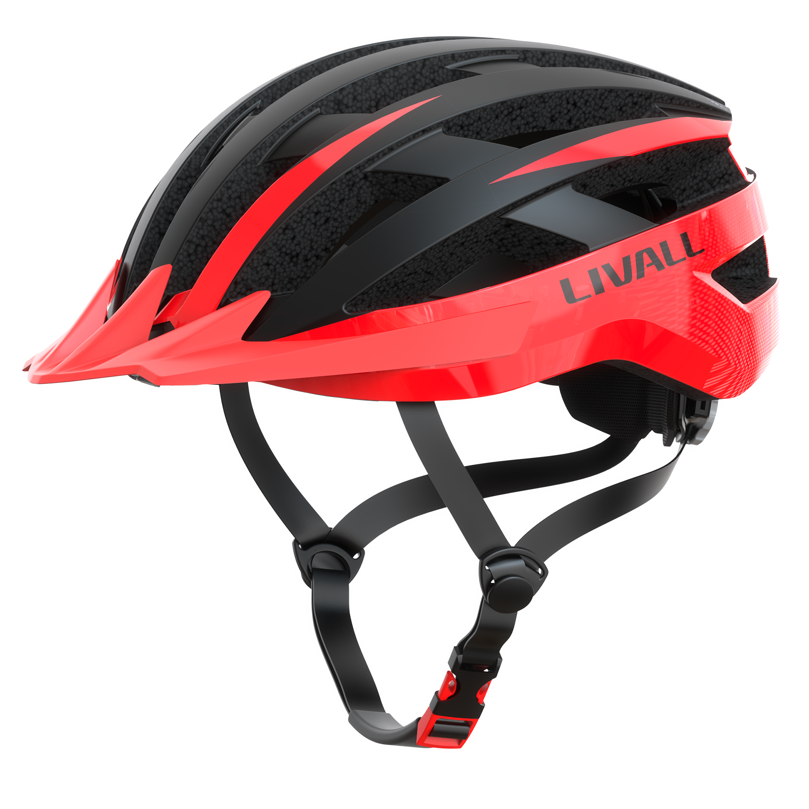 livall-mt1-neo-casque-vtt-route-bluetooth-noir-rouge-m image 2