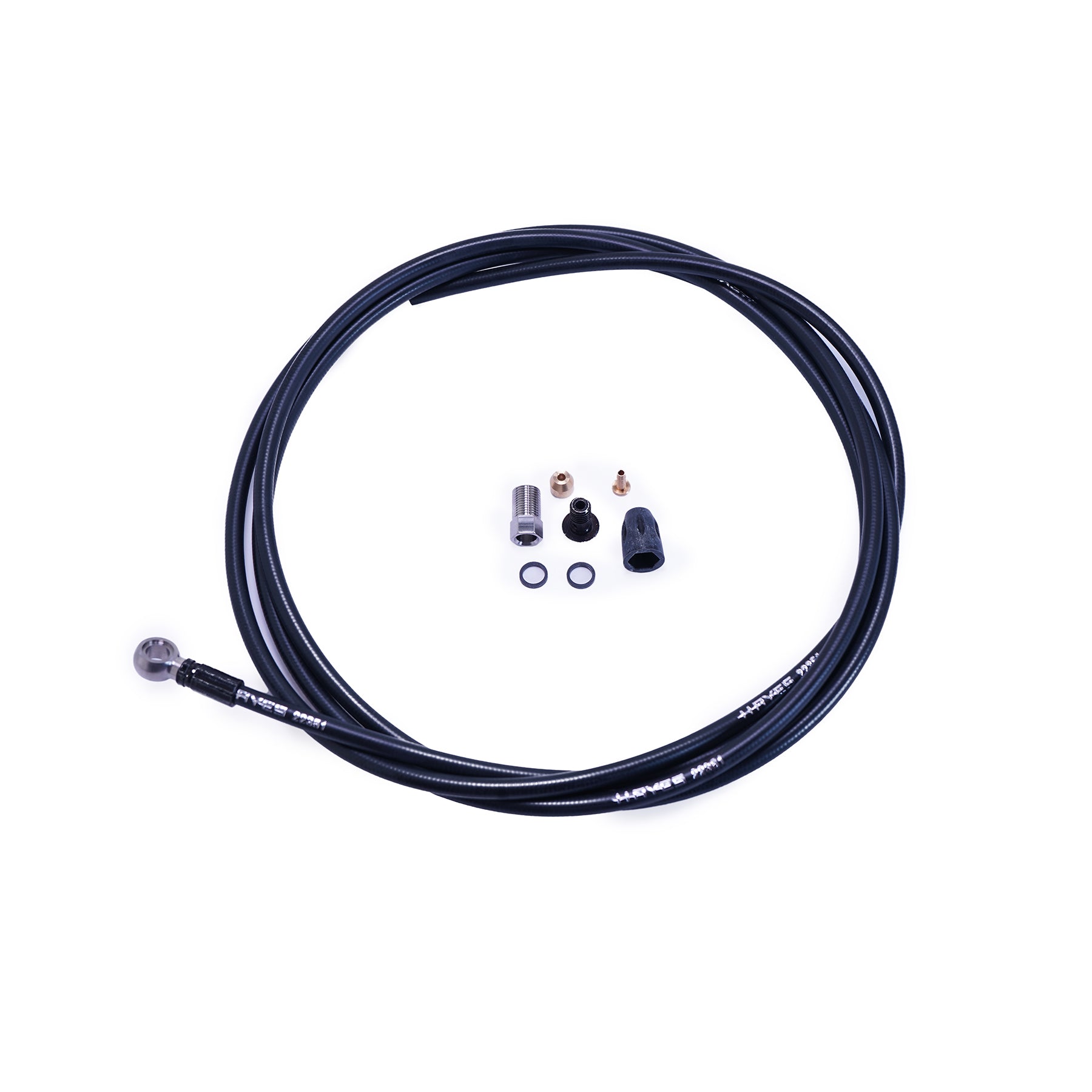 hayes-dominion-t-series-durite-frein-vtt-banjo-titane-noir image 1